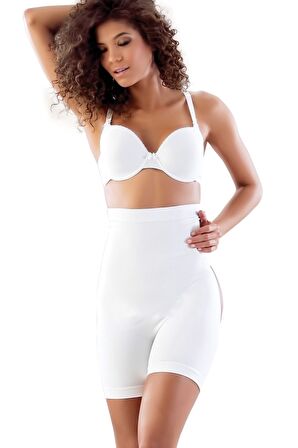 2063 Yüksek Bel Popo Açık Paçalı Korse Beyaz