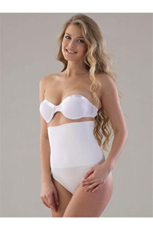 Kadın Beyaz Dikişsiz Çift Kat Slip Korse 2009