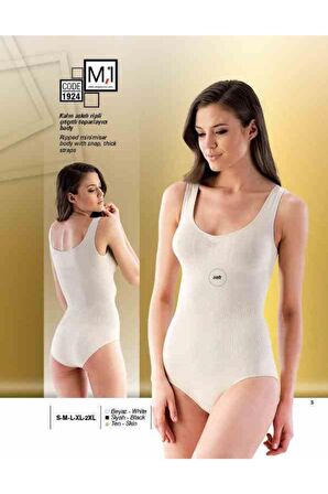 1924 Kadın Kalın Askılı Çıtçıtlı Body Korse