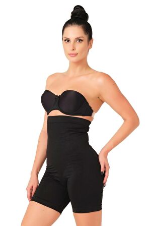 Kadın Siyah Seamless Paçalı Boxer Korse 2007