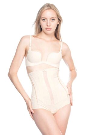 2886 Alttan Agraflı Tül Detaylı Slip Korse