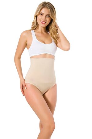 Kadın Dikişsiz Duble Slip Lohusa Korse Ten