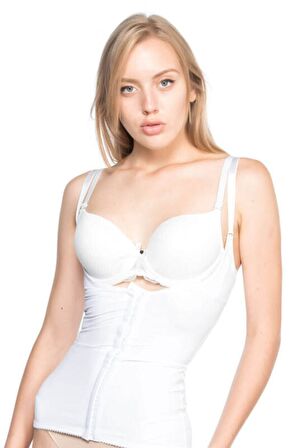 Kadın Beyaz Agraflı Bel Ve Basen Toparlayıcı Korse