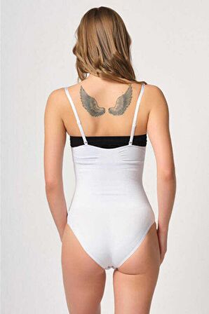 Kadın Beyaz Önden Agraflı Dikişsiz Göğüs Altı Body Korse 2043