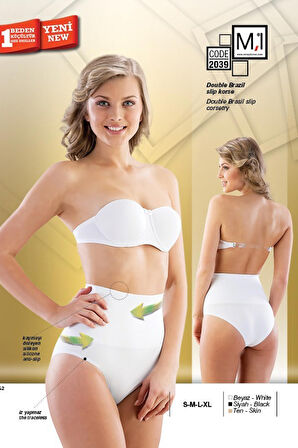 Kadın Ten Dikişsiz Çift Kat İz Yapmaz Slip Korse