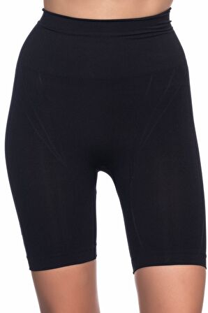 Kadın Siyah Dikişsiz Boxer Korse