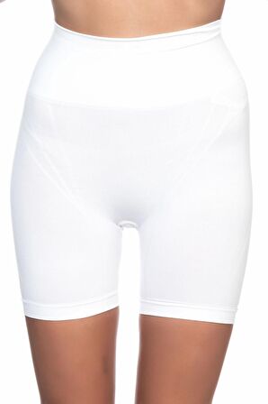 Kadın Beyaz Dikişsiz Boxer Korse