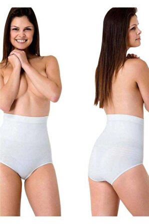 Kadın Bej Emay Yüksek Bel Slip Külot 7024