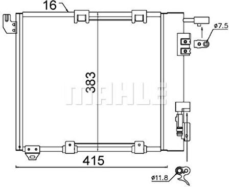 Mahle-Knecht-Behr AC349000S Klima Radyatörü Astra G Zafira A Y17DTH Y17Dtl Y22Dtr 425x400x17 1850056