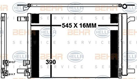 Mahle-Knecht-Behr AC772000P Klima Kondenseri Golf VII 1.2TSI-1.4TSI-1.6TDI-2.0 GTI-2.0TDI 12 545X390X16 5Q0816411AK