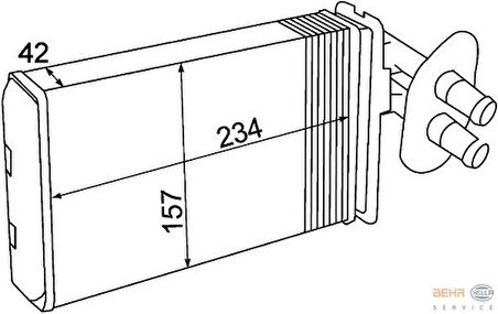 Mahle-Knecht-Behr AH69000S Kalorifer Radyatörü Transporter T4 96-02 701820031