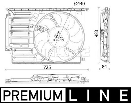 Mahle-Knecht-Behr CFF547000P Radyatör Fanı Premium Line BMW F45 F48 Mini F55 17428645860