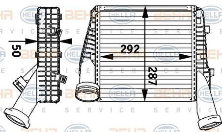 Mahle-Knecht-Behr CI141000P Turbo Radyatörü Intercooler Volkswagen Touareg 2.5 R5 TDI 03-10 3.0 V6 TDI 10 Q7 3.0TD I 07 287X292X50 7L6145803D