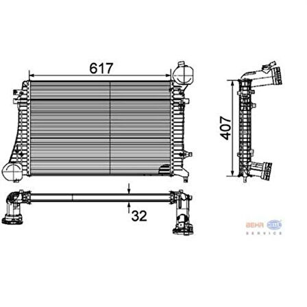 Mahle-Knecht-Behr CI162000P Turbo Radyatörü Intercooler Passat 2.0TDI 05 617X407X32 3C0145803G