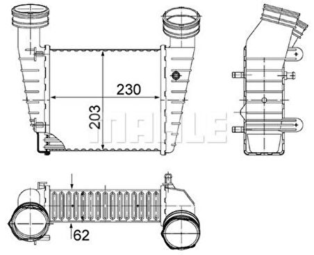 Mahle-Knecht-Behr CI347000S Turbo Radyatör Intercooler Avb AWavf Bsv Passat 97-05 Superb 02-07 3B0145805D