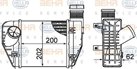 Mahle-Knecht-Behr CI423000S Turbo Radyatörü Audi Avant A6 2.0TDI 2.0TFSI 200x202x62 04-10 4F0145805AD