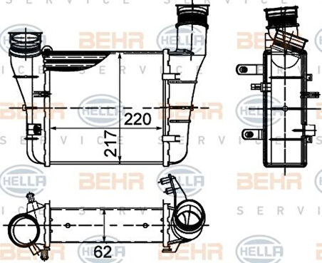 Mahle-Knecht-Behr CI426000S Turbo Radyatörü Intercooler Sağ Audi A4 2.0TDI TFSI 04-08 Exeo 1.8TSI 2.0TFSI TDI 09- 8E0145805T