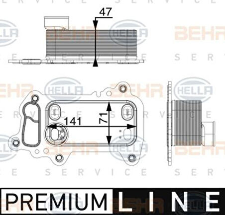 Mahle-Knecht-Behr CLC79000P Motor Yağ Soğutucu Premium Line BMW E81 E82 E88 E90 E92 E93 E60 E83 E83 11427802113