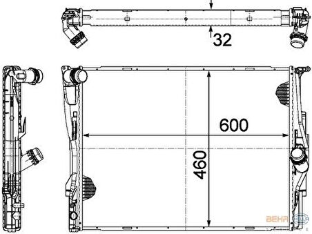 Mahle-Knecht-Behr CR1087000P Motor Su Radyatörü Mekanik Sanz Premium Line BMW E81 E82 E87 E88 E90 E91 E92 E93 X1 E84 Z4 E88 17117553111