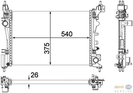 Mahle-Knecht-Behr CR1182000P Radyatör Corsa D 1.2-1.2 LPG-1.4-1.4 LPG 10 540X375X26 1300312