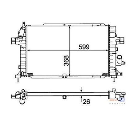 Mahle-Knecht-Behr CR1687000S Motor Su Radyatörü Astra H Z13DTH Z17DTH Z17DTJ Z19Dt Zfıra B Z17DTJ A17DTJ Z19Dt 1300269