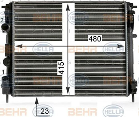 Mahle-Knecht-Behr CR36000S Motor Radyatörü Kangoo 1.4 1.5DCI Clio 1.5DCI 1.9DTI Logan 1.4 1.6MPI Thalia 1.4 1.6 1 Sıra Alb Sıst 8200343476