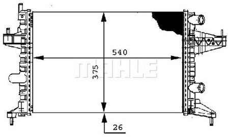 Mahle-Knecht-Behr CR388000S Motor Su Radyatörü Z10XEP Z12Xe Z12XEP Z14XEP Corsa C 1300236