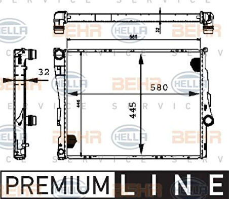 Mahle-Knecht-Behr CR455000P Motor Su Radyatörü Premium Line BMW E46 Z4 E85 M52 M54 M56 17119071517