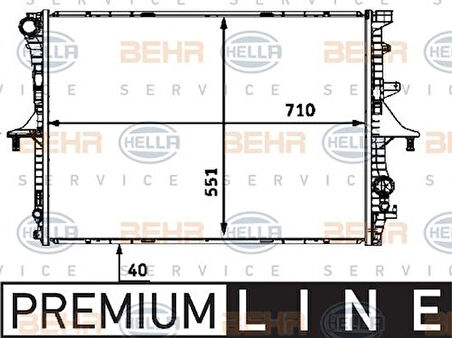 Mahle-Knecht-Behr CR568000P Radyatör Touareg 2.5TDI-3.6 V6 03-10 Mek.Sanz Otom.Sanz 710X550X40 7L6121253C