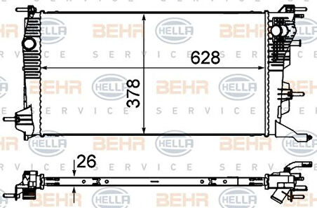 Mahle-Knecht-Behr CR840000S Radyatör Megane III 09 Scenic III 09 1.5DCI-1.4TCE Mek AC Klimasız 628X378X26 214100002R