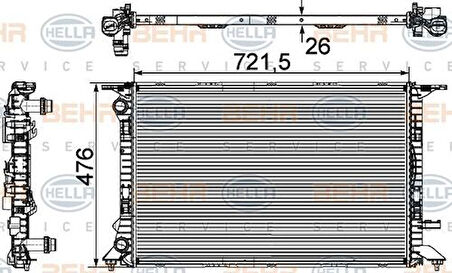 Mahle-Knecht-Behr CR905000P Motor Su Radyatörü A4 A5 A6 Q3 Q5 1.8 TFSI 2.0 TDI 2.0 TFSI 2.0 TDI OuaTTro 07- 8K0121251L