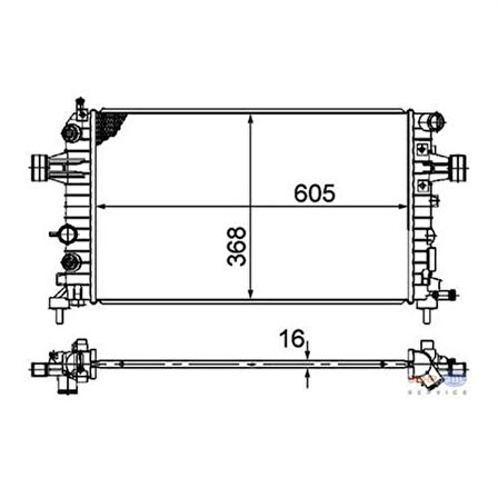 Mahle-Knecht-Behr CR918000S Radyatör Astra H 1.2-1.4-1.8-Zafira B 1.6 AC Klimasız Mek 600X368X16 13145210