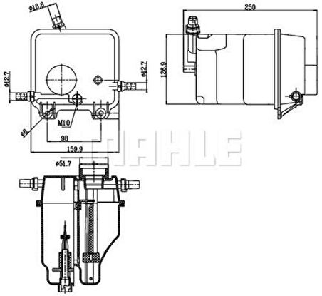 Mahle-Knecht-Behr CRT125000S Yedek Su Deposu BMW N62 B44 B48 X5 E53 Range Rover 3 L322 3.0D 02-12 Range Rover 3 L322 4.4 02-04 17137501959