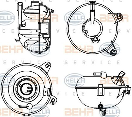 Mahle-Knecht-Behr CRT21000S Radyatör Yedek Su Deposu A3 Q2 TT Leon Ateca Fabia Kodiaq Octavia Superb Yeti Arteon Golf Passat Tiguan 5Q0121407G