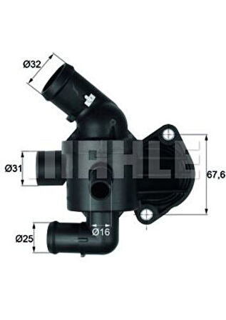 Mahle-Knecht-Behr TI1592 Termostat 92C A1 A3 Polo VI Golf VI Jetta Caddy IV 1.6TDI CAYA ASV CAYC CAYE 09-12 03L121111S