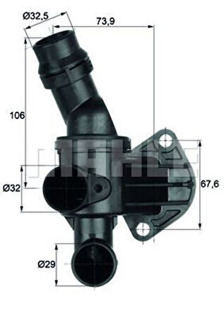 Mahle-Knecht-Behr TI687 Termostat 87C Termostat Gövdesi Golf V Jetta III 2.1 06F121111J