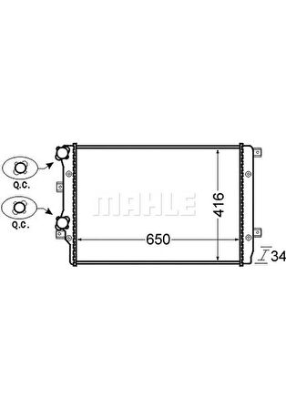 MAHLE Radyator Vw Caddy Iıı 1.9 Tdı (04-10) Golf V 1.4 Tsı-1.9 Tdı (04-08) (Ac+Kliması