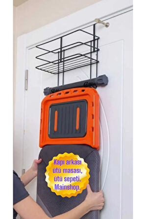 MAİN SHOP Kapı Arkası Ütü Ve Ütü Masası Askısı Ütü Düzenleyici Raf Paslanmaz Metal