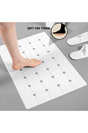 MAİN SHOP Küvet Paspası Duş Banyo Paspası Katlanabilir Makine Yıkanabilir Büyük Tahliye Delikleri 45 x 70 Cm