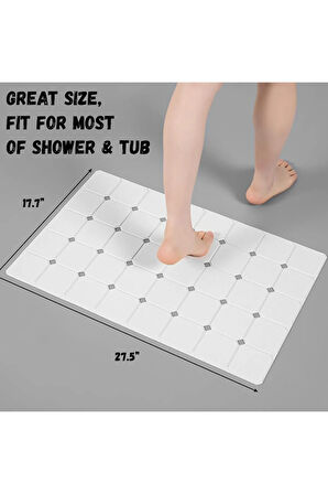 MAİN SHOP Küvet Paspası Duş Banyo Paspası Katlanabilir Makine Yıkanabilir Büyük Tahliye Delikleri 45 x 70 Cm