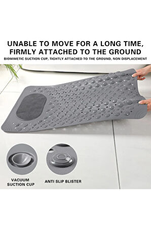 MAİN SHOP Vantuzlu Banyo ve Duş Kaydırmazı Dikdörtgen,Duşa Kabin Küvet İçi Vantuzlu Banyo Paspası 36 X 69,5 cm