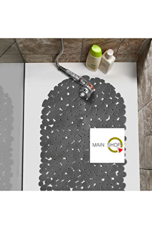 MAİN SHOP 1 ADET GRİ Banyo Duş Ve Küvet Kaydırmazı Vantuzlu Paspas 34x68 cm