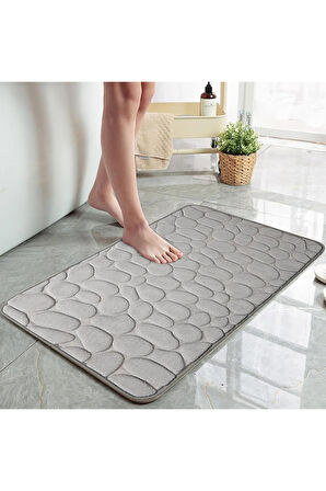 MAİN SHOP 1 Adet Yumuşak Ve Rahat Banyo Paspası, Çakıl Kabartması Yıkanabilir Paspas