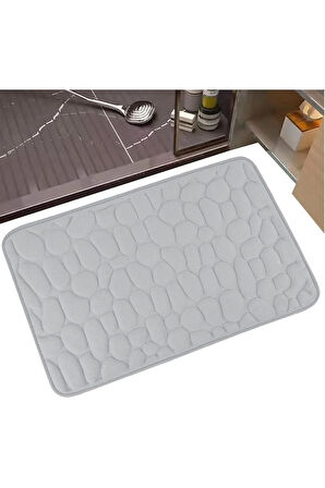 MAİN SHOP 1 Adet Yumuşak Ve Rahat Banyo Paspası, Çakıl Kabartması Yıkanabilir Paspas