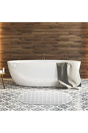 MAİN SHOP Masajlı Silikon Banyo Paspası Vantuzlu Banyo Ve Duş Kaydırmazı Beyaz Renk