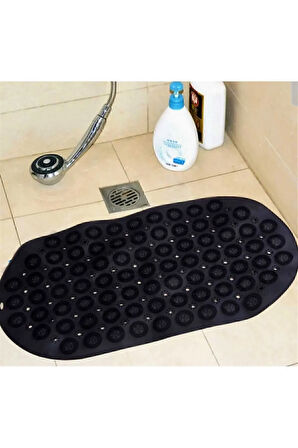 MAİN SHOP Masajlı Silikon Banyo Paspası Vantuzlu Banyo Ve Duş Kaydırmazı Siyah Renk