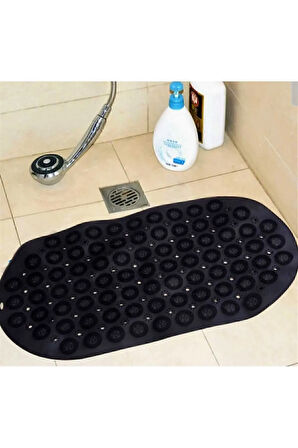 MAİN SHOP Masajlı Vantuzlu Banyo & Duş Kaydırmazı Paspası Siyah Renk