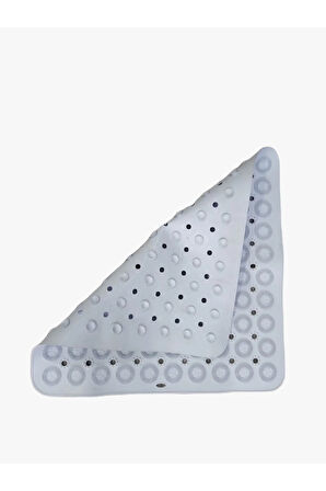 MAİN SHOP Kare Masajlı Silikon Banyo & Duş Kaydırmazı Beyaz Renk 2 Adet