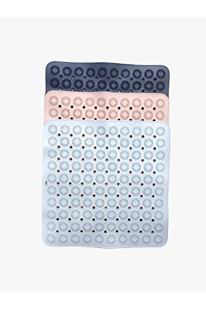 MAİN SHOP Kare Masajlı Silikon Banyo & Duş Kaydırmazı Banyo Paspası 54x54 Antrasit Renk