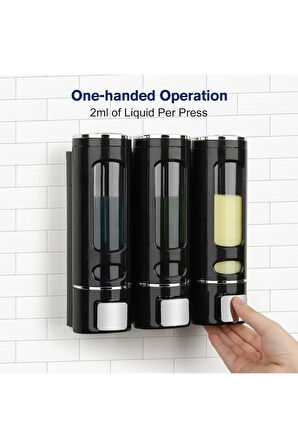 MAİN SHOP 2 ADET SİYAH 400Ml Banyo Mutfak Lavabo Oteller El Dezenfektanı Sabunluk Manuel Şampuan Sıvı Tutucu